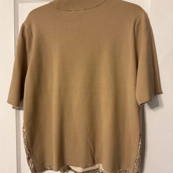 Ann Taylor Sequined Mock Neck Sweater Tee - Picture 4 of 5
